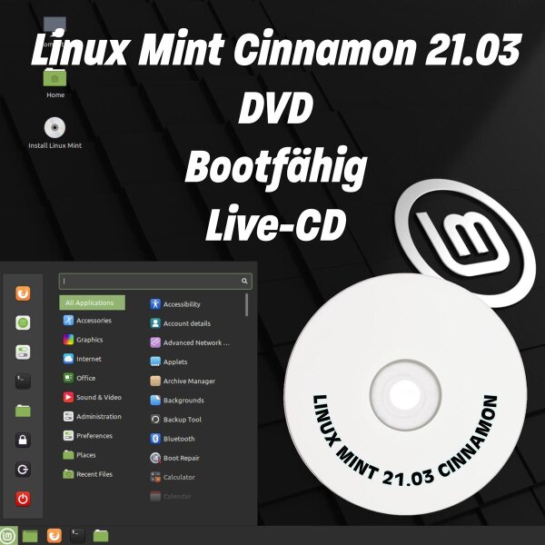 Linux Mint 21.03 Cinnamon Install and Live-CD DVD Intenso DVD