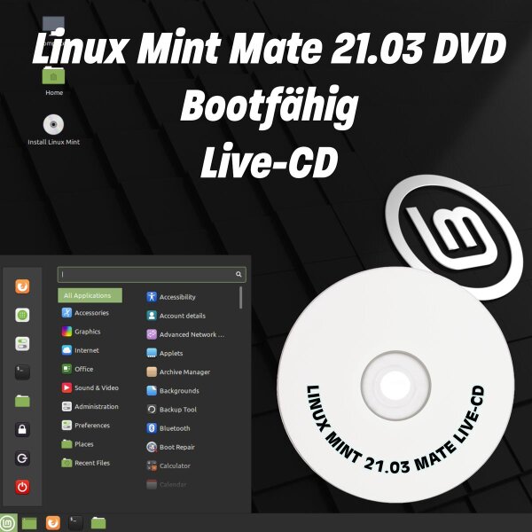 Linux Mint 21.03 Mate Install and Live-CD DVD Intenso DVD