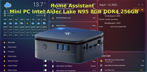 Home Assistant Server Mini PC Ιntel Alder Lake Ν95 8GB DDR4 256GB SSD Bluetooth WLAN