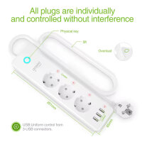 Gosund P1 Smart WiFi Power Strip with 3 AC Outlets and 3 USB Ports, Compatible with Alexa and Google Home