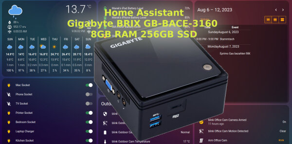 Home Assistant auf Gigabyte BRIX GB-BACE-3160  8GB RAM 256GB SSD