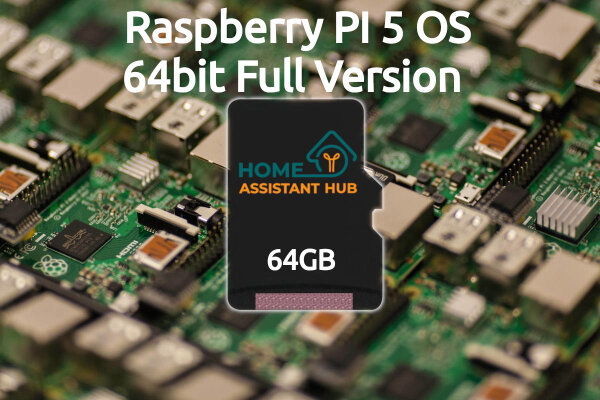 Raspberry Pi OS 64-Bit für Raspberry Pi 5 auf microSD 64GB – PI OS Full Version