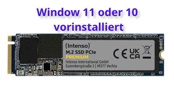 SSD Intenso MI500 M.2 2TB 2280 PCIe Gen4x4 NVMe  Windows 11 o. 10 pre-installed