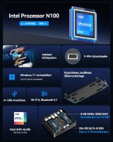 Home Assistant Server Mini-PC – Intel N100 (up to 3.40 GHz), 8GB DDR4, 256GB M.2 SSD – Compact PC with Dual HDMI, LAN, WiFi 5, BT 5.0, USB 3.2 & USB 2.0 – Perfect for Smart Home